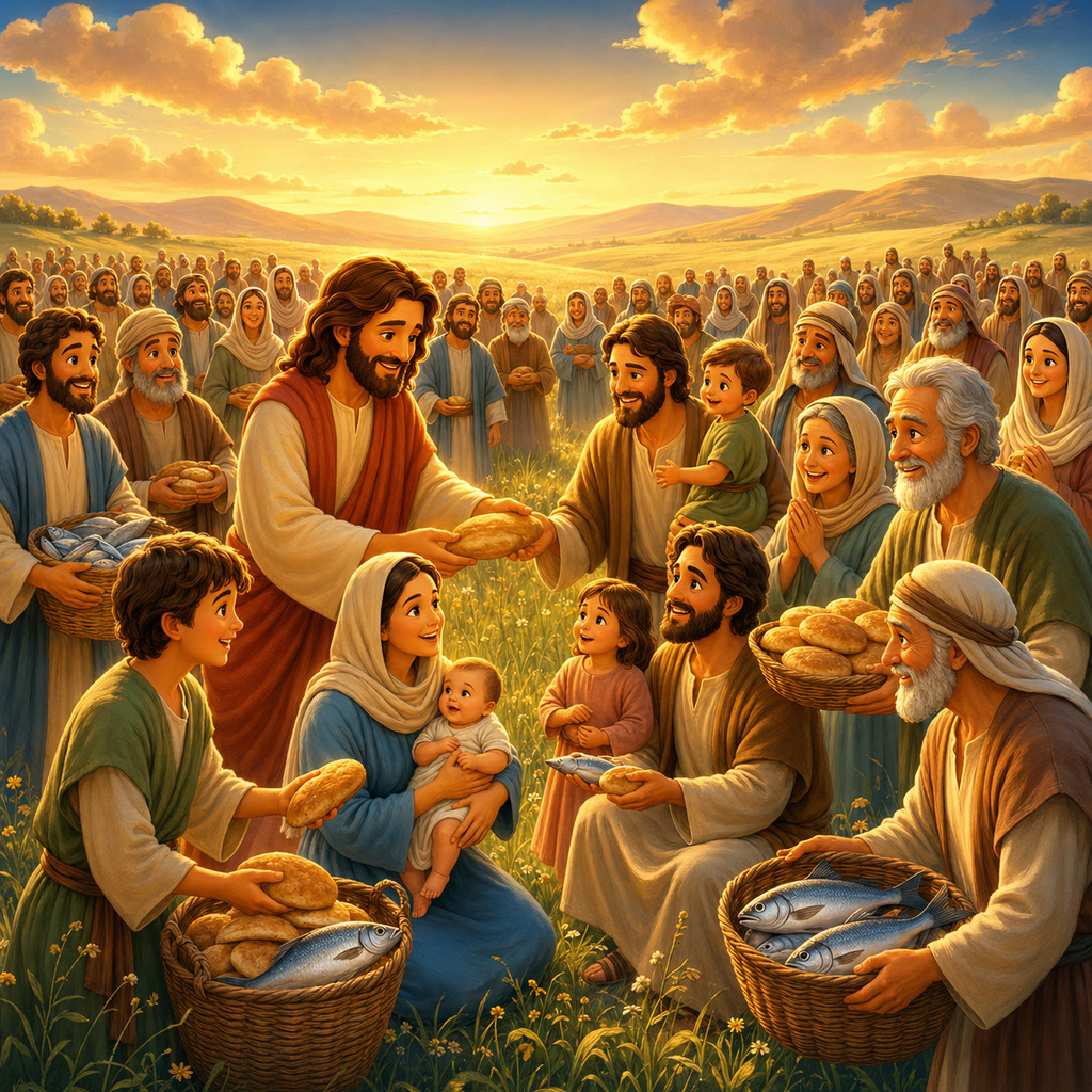Jesús multiplicando los panes y los peces