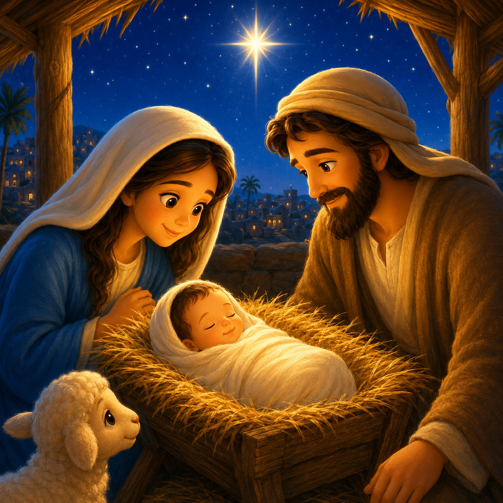El nacimiento de Jesús en el pesebre de Belén